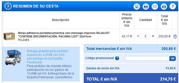 Código promocional Rajapack